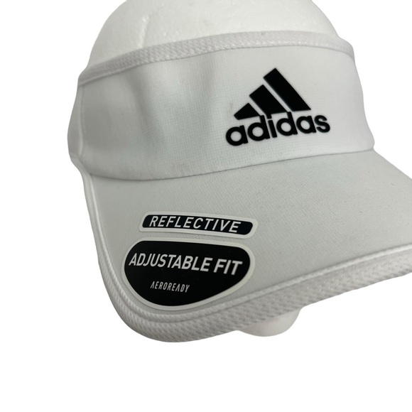 adidas Men’s  Aeroready Golf Visor Adjustable Fit Sticky Tab White/Black Letter - Picture 2 of 11